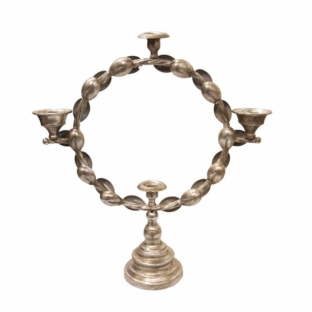 Candelabro 4 Velas 7209 Plateado CASONA DECO