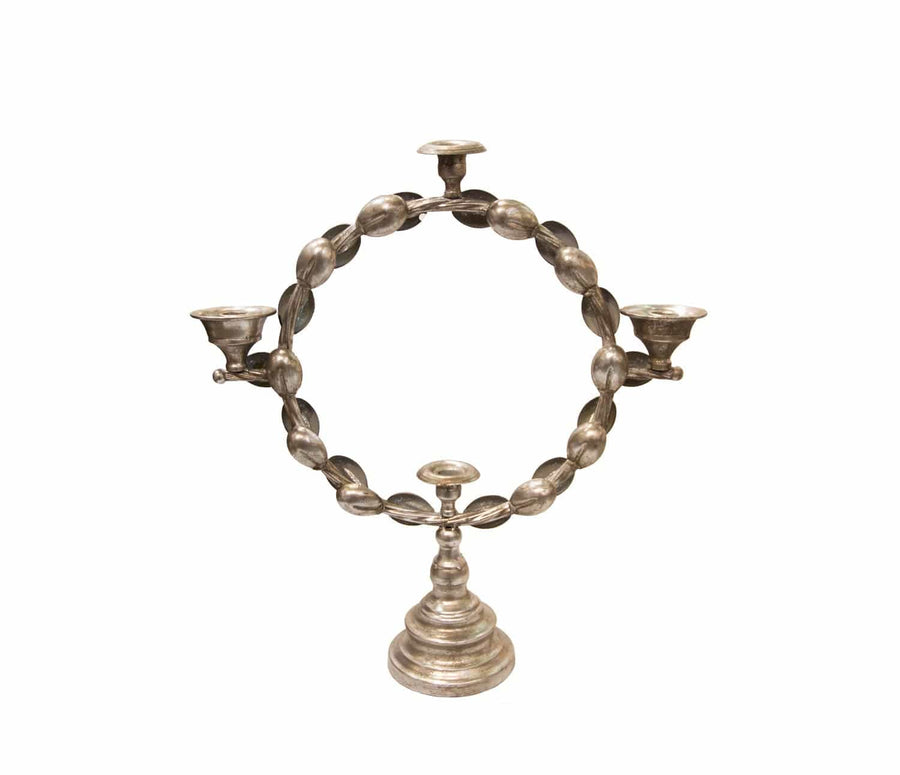 Candelabro 4 Velas 7209 Plateado CASONA DECO