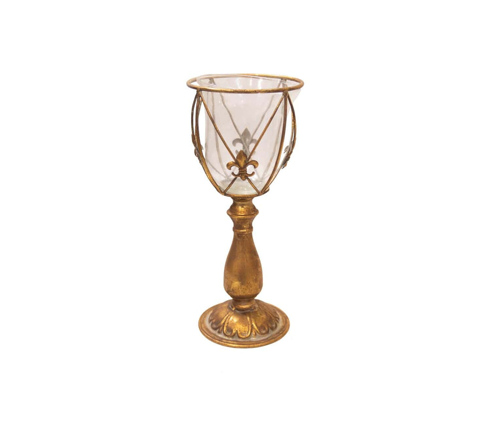 Candelabro Vidrio Flor De Liz 6J7232G CASONA DECO