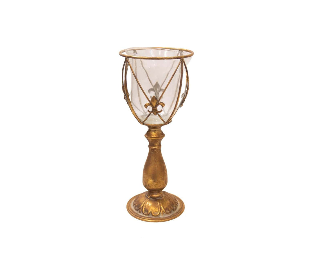 Candelabro Vidrio Flor De Liz 6J7232G CASONA DECO