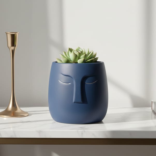 Maceta Cara Azul CASONA DECO decoracion