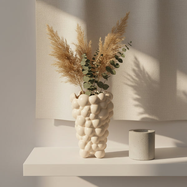 Florero Uvas Blanco