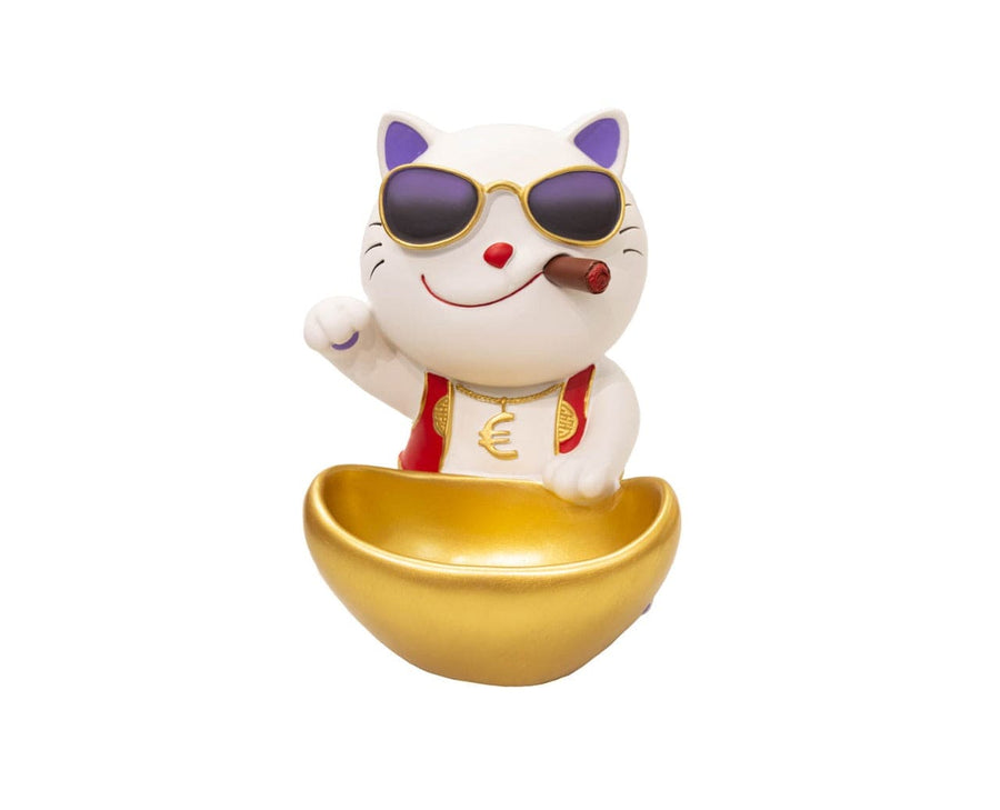 Gato Fumador con chaleco rojo CASONA DECO