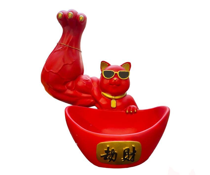 Gato Musculoso Rojo CASONA DECO