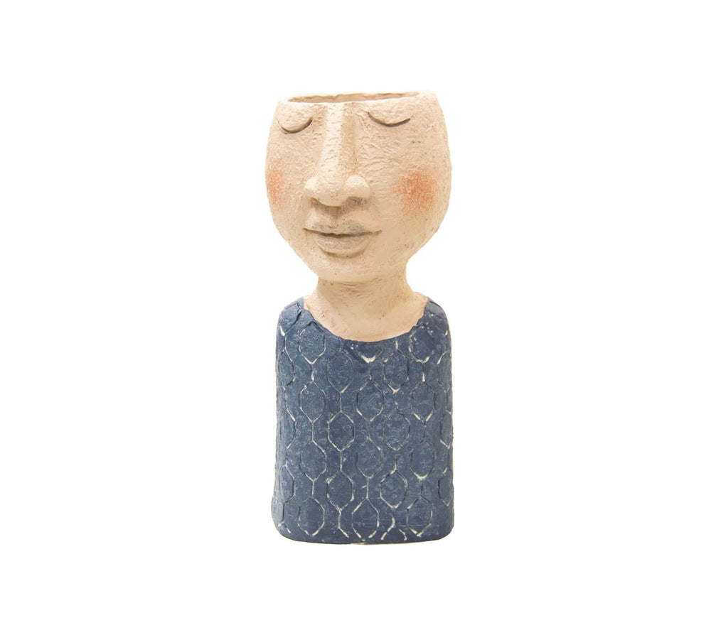 Maceta Cara Azul Maxi CASONA DECO