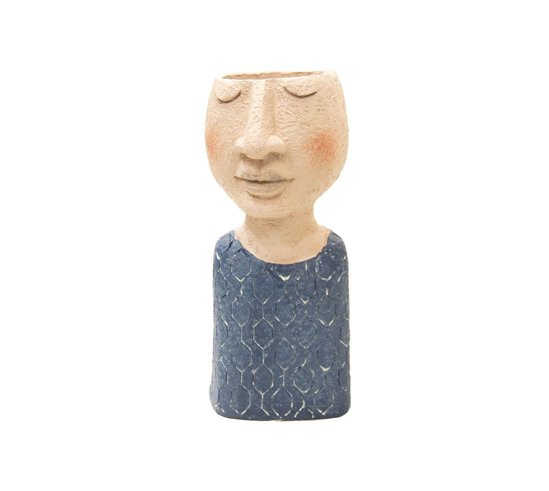 Maceta Cara Azul Maxi CASONA DECO