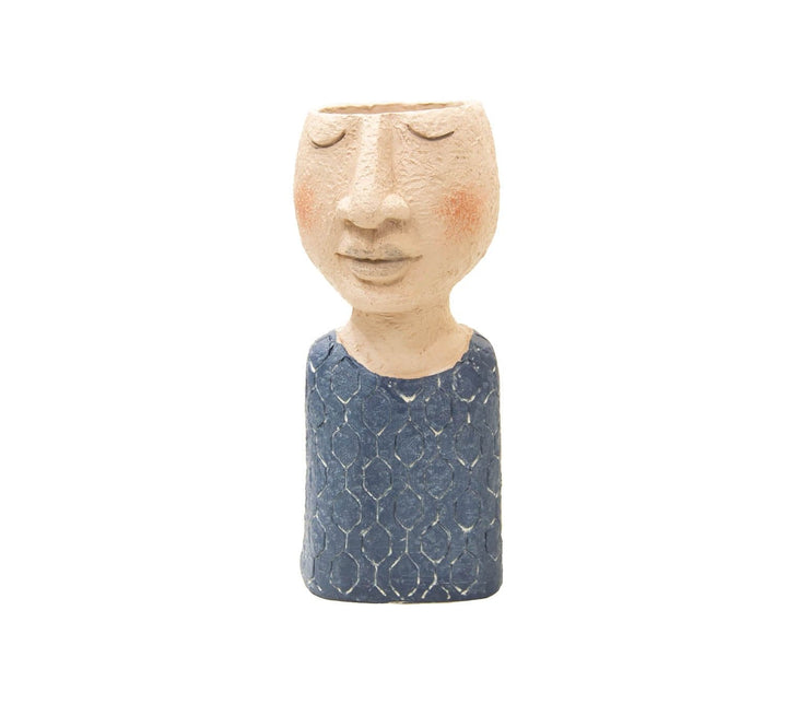 Maceta Cara Azul Maxi CASONA DECO