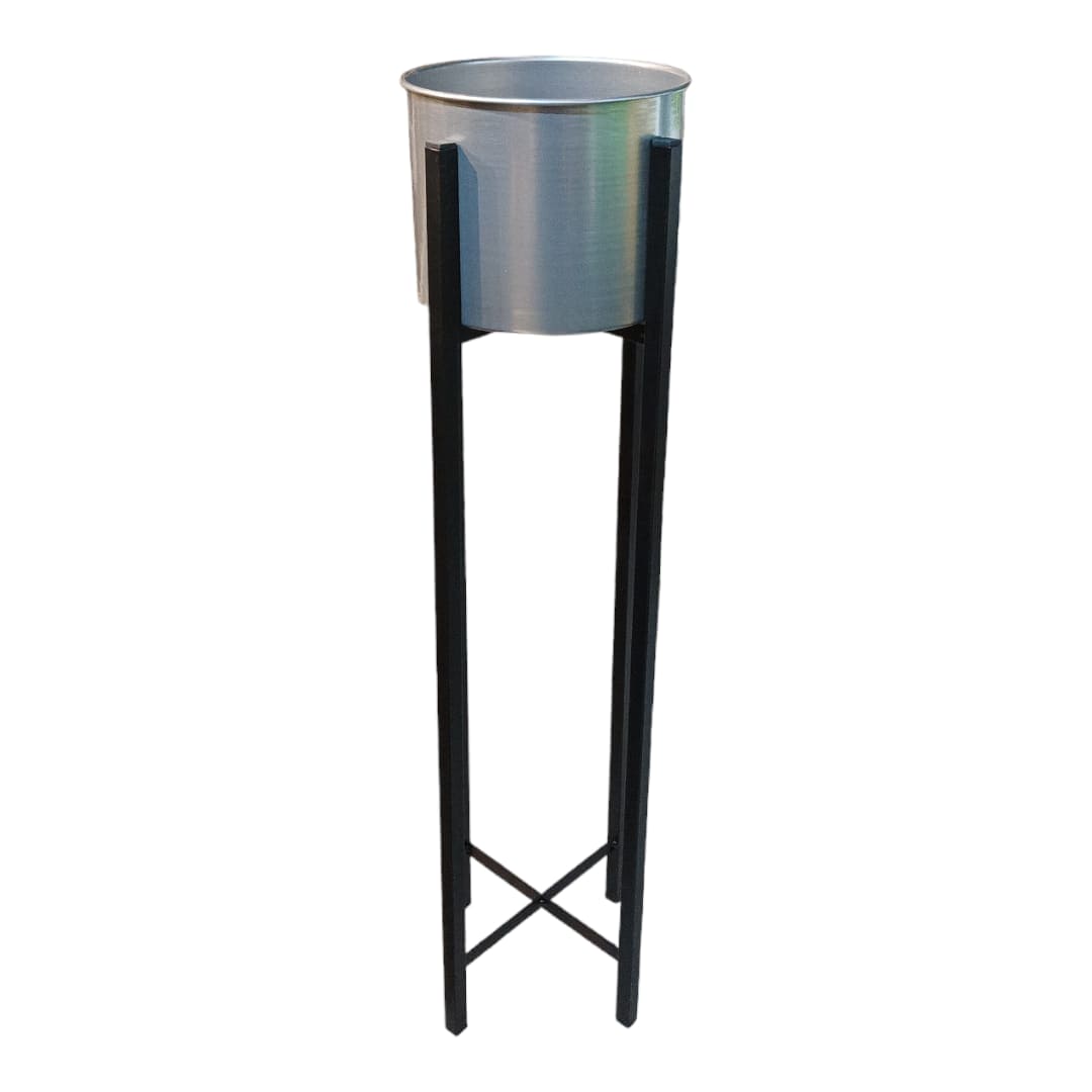Maceta Plateada  M Kx1906 CASONA DECO