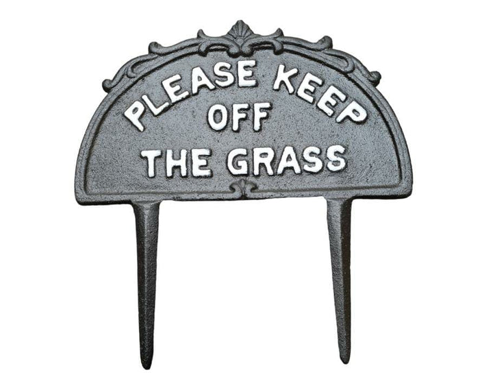 Placa Hierro Please Keep Off The Grass CASONA DECO