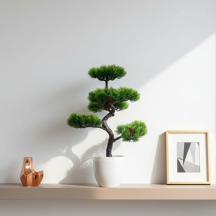 Bonsai Artificial Maceta Blanca CASONA DECO plantas