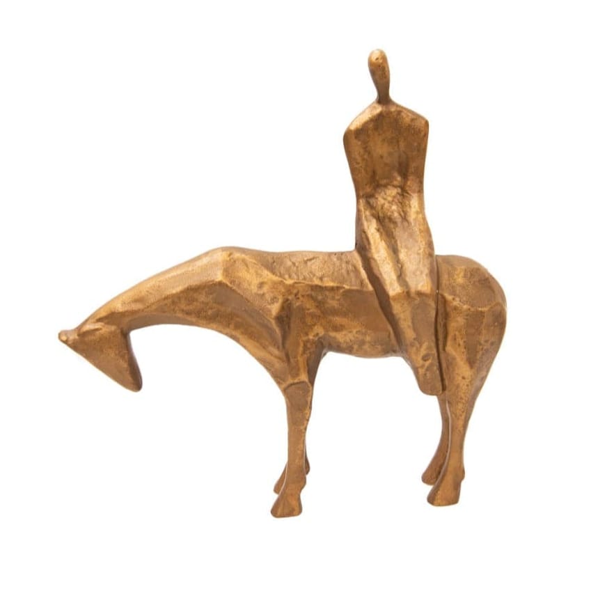 Hombre en Caballo de Hierro color bronce CASONA DECO decoracion