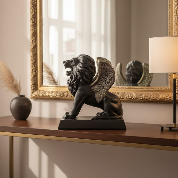 Leon con Alas Negro CASONA DECO animales