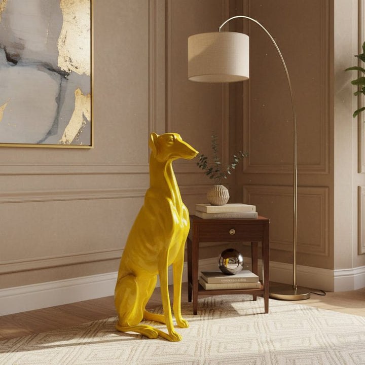 Perro Galgo Sentado color Amarillo CASONA DECO decoracion