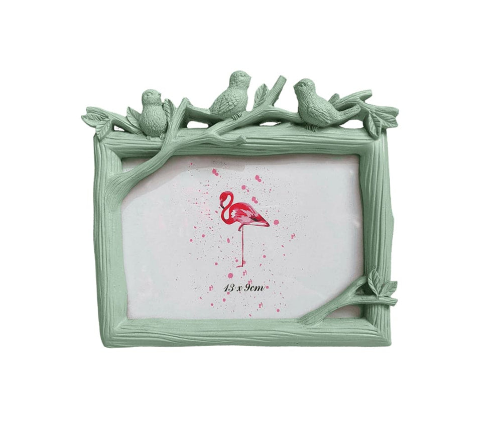 Portarretrato trio pajaritos horizontal S verde CASONA DECO decoracion