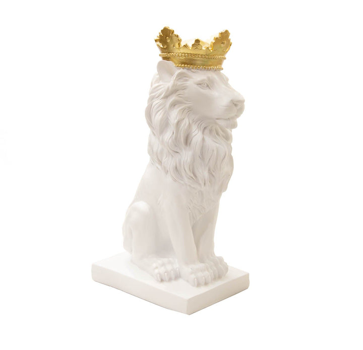 Rey Leon color Blanco con Dorado CASONA DECO animales